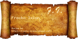 Frecko Ixion névjegykártya